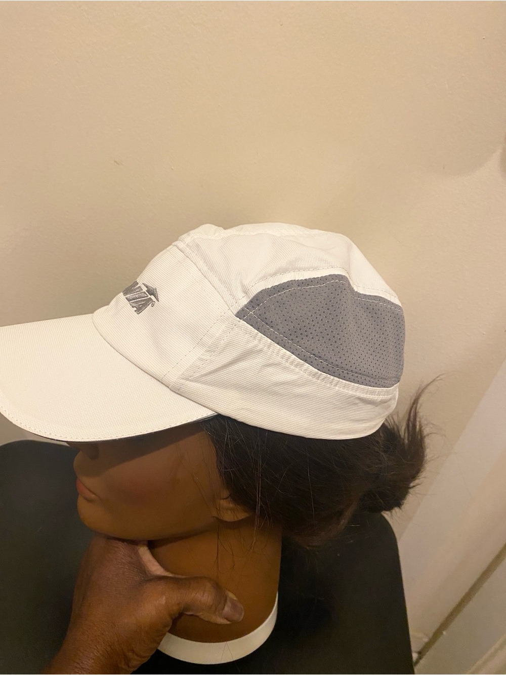 Avia White and Gray Athletic Running Cap
